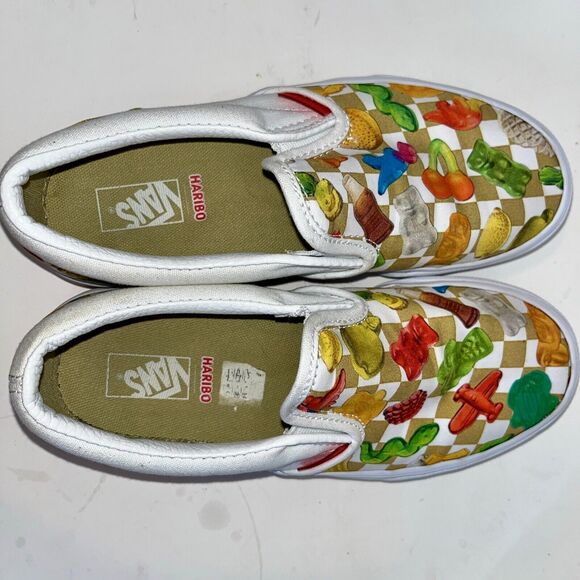 VANS X Haribo Classic Slip On Goldbears Checkerboard Multi Kids 3 Sneakers Gummy - Picture 10 of 10